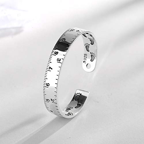 MXMYFZ Pulsera Abierta para Mujer Retro de Plata tailandesa Ajustable Diseño Abierto Pulsera Escala Diseño de Tobillo Pulsera Abierta Accesorios Unisex