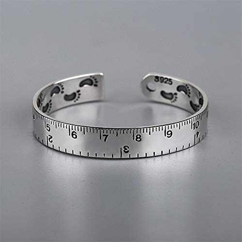 MXMYFZ Pulsera Abierta para Mujer Retro de Plata tailandesa Ajustable Diseño Abierto Pulsera Escala Diseño de Tobillo Pulsera Abierta Accesorios Unisex