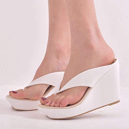 MxZas Ducha Antideslizante Casa Sandalias, Cuesta con Chanclas, bizcocho con Zapatillas de Plataforma-Apricot_40, Sandalias del Dedo del pie Junto a la Piscina Profesional de Mujeres Jzx-n