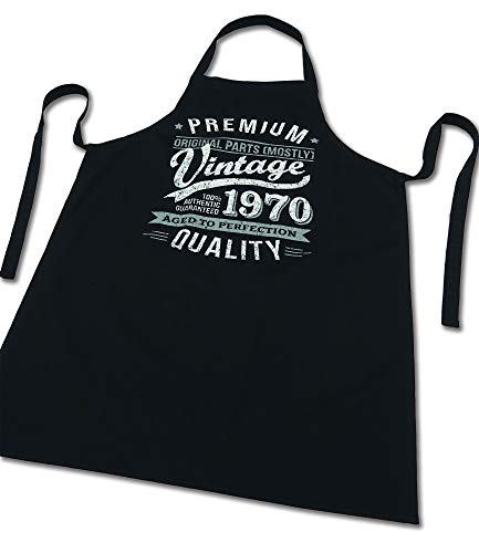 My Generation Gifts 1970 Vintage Year - Aged To Perfection - 50 Cumpleaños Regalos / 30 años Delantal para Hombre Negro