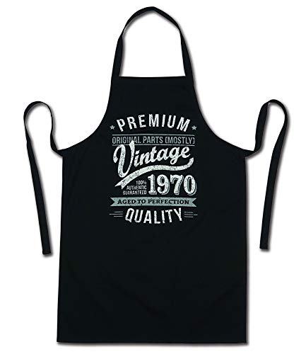 My Generation Gifts 1970 Vintage Year - Aged To Perfection - 50 Cumpleaños Regalos / 30 años Delantal para Hombre Negro