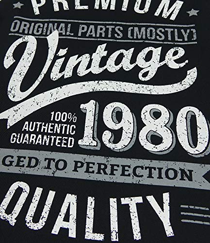 My Generation Gifts 1980 Vintage Year - Aged To Perfection - 40 Cumpleaños Regalos / 30 años Delantal para Hombre Negro