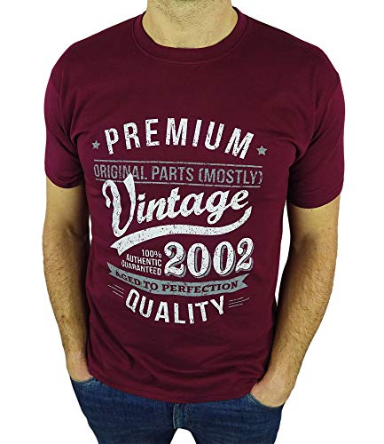 My Generation Gifts Vintage Year - Aged to Perfection - 18 Cumpleaños Años - Regalo de Cumpleaños Camiseta para Hombre - Borgoña M