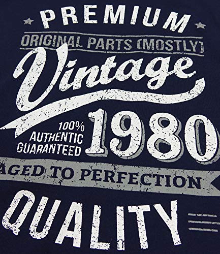 My Generation Gifts Vintage Year - Aged to Perfection - 40 Cumpleaños Años - Regalo de Cumpleaños Camiseta para Hombre - Azul Marino L