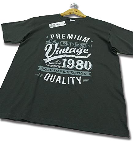 My Generation Gifts Vintage Year - Aged to Perfection - 40 Cumpleaños Años - Regalo de Cumpleaños Camiseta para Hombre - Gris De Carbón XL