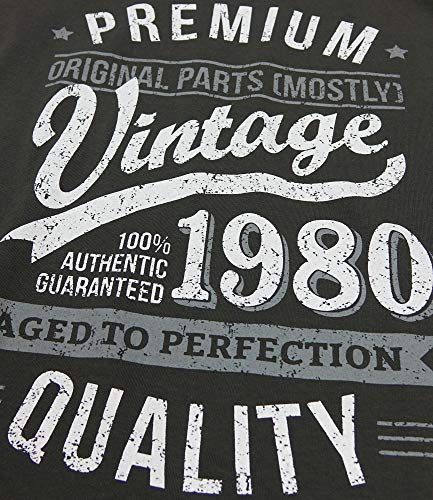 My Generation Gifts Vintage Year - Aged to Perfection - 40 Cumpleaños Años - Regalo de Cumpleaños Camiseta para Hombre - Gris De Carbón XL