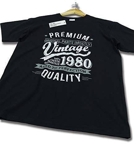 My Generation Gifts Vintage Year - Aged to Perfection - 40 Cumpleaños Años - Regalo de Cumpleaños Camiseta para Hombre - Negro 2XL