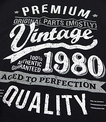 My Generation Gifts Vintage Year - Aged to Perfection - 40 Cumpleaños Años - Regalo de Cumpleaños Camiseta para Hombre - Negro 2XL