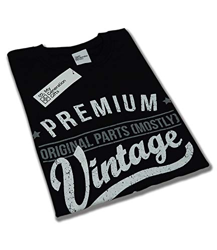 My Generation Gifts Vintage Year - Aged to Perfection - 40 Cumpleaños Años - Regalo de Cumpleaños Camiseta para Hombre - Negro 2XL