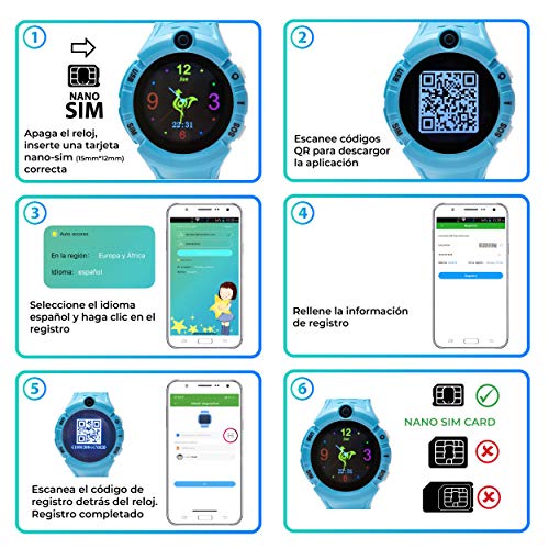 MY WATCH Smartwatch Niño - Reloj Inteligente con Localizador GPS Niños - Compatible iOS/Android - Botón SOS y Detección de Ausencia del Reloj - Reloj Inteligente - Todas Las Operadoras