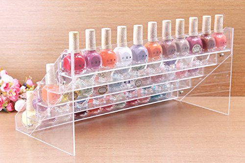 MyBeautyworld24 esmalte de uñas de pie acrílico esmalte de uñas soporte del lápiz labial Soportes de almacenamiento de alrededor de 70 botellas de uñas esmalte de uñas esmalte de pantalla