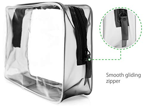 MyGadget Neceser Transparente Impermeable de Viaje para Avión - Set de Equipaje de Mano - Bolsa de Cosméticos, Porta Liquidos, Cremas, Champú - Talla L