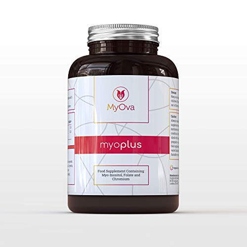 MyOva Myo-plus - Suplemento natural para síndrome de ovario poliquístico (SOP) - 4000 mg mioinositol, 200 µg folato, 100 µg cromo - 120 cápsulas