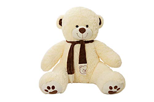 MyTeddyWorld Oso Gigante de Peluche Martin 120-180 cm - Blanco 160 cm Enorme Grande Peluches Suaves Muñecas Peluches Peluches Niños Niños Adultos Novia Regalo de cumpleaños de Navidad