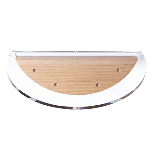 MYZOO Lack Round Clear, Wall Mounted Cat Shelves, Floating Cat Tree, Window Perch, Made of Solid Wood (One Piece)