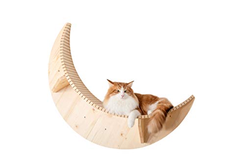 MYZOO Luna, Wall Mounted Cat Shelves, Cat Tree, Made of Solid Wood (Pine)