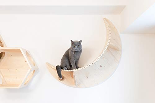 MYZOO Luna, Wall Mounted Cat Shelves, Cat Tree, Made of Solid Wood (Pine)