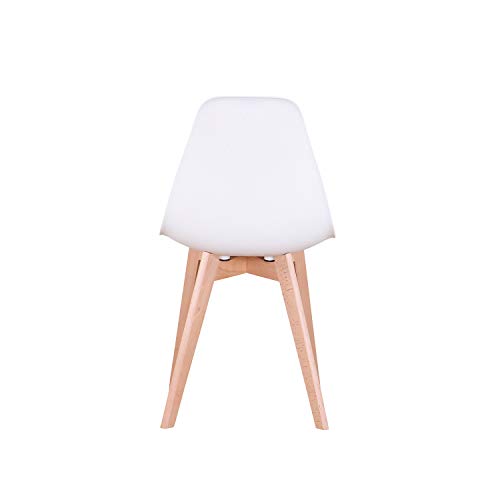 N / A ACK de 4 sillas Comedor, sillas de diseño nórdico con Patas en Madera Maciza, sillas para Sala de Estar, Cocina, Oficina (Blanco)