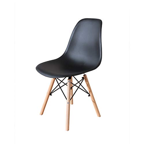 N / A Conjunto de 4 Sillas de Comedor, Diseño Ergonómico, Diseño Estilo nórdico Patas de Madera de Haya Natural para Sillas de Comedor Silla de Oficina Silla de salón (Negro)