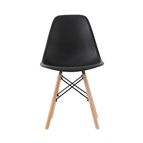 N / A Conjunto de 4 Sillas de Comedor, Diseño Ergonómico, Diseño Estilo nórdico Patas de Madera de Haya Natural para Sillas de Comedor Silla de Oficina Silla de salón (Negro)