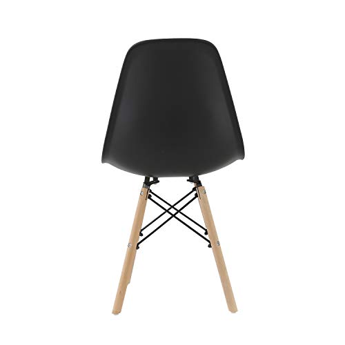 N / A Conjunto de 4 Sillas de Comedor, Diseño Ergonómico, Diseño Estilo nórdico Patas de Madera de Haya Natural para Sillas de Comedor Silla de Oficina Silla de salón (Negro)