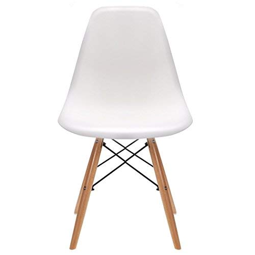N / A Conjunto de 4 Sillas de Comedor, Diseño Ergonómico, Diseño Estilo nórdico Patas de Madera de Haya Natural para Sillas de Comedor Silla de Oficina Silla de salón (Blanco)