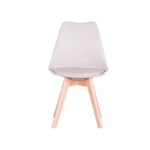 N / A Conjunto de 4 sillas, Silla de Comedor, Silla de tulipán de Estilo nórdico, Adecuada para Sala de Estar, Comedor (Caqui)