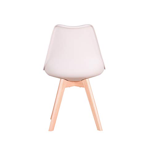 N / A Conjunto de 4 sillas, Silla de Comedor, Silla de tulipán de Estilo nórdico, Adecuada para Sala de Estar, Comedor (Caqui)