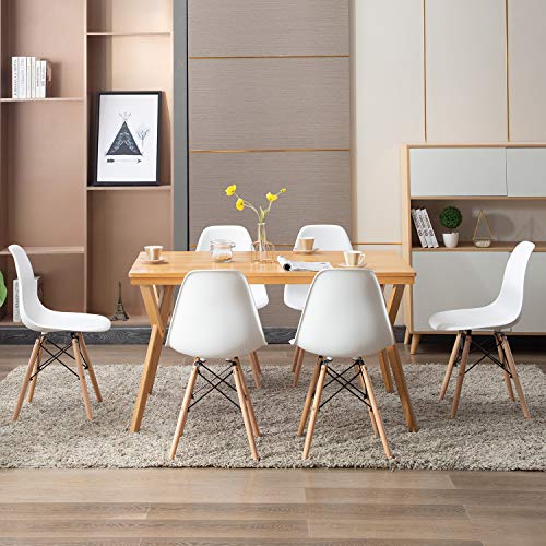 N / A Pack 4/6 sillas, sillas de Comedor Silla de Oficina Silla de salón， Silla diseño nórdico Estilo (Blanco-6)