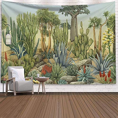 N / A Verde Tropical Colgante de Pared Cactus Tapiz suculentas 3D Flor Arte Alfombra Flamingo Tapiz Manta Yoga Mat Tapiz Tela de Fondo A8 150x200cm