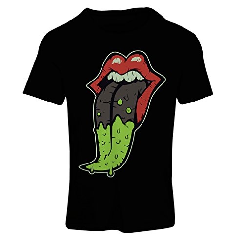 N4358F Camiseta Mujer Kiss of Zombie (Small Negro Multicolor)