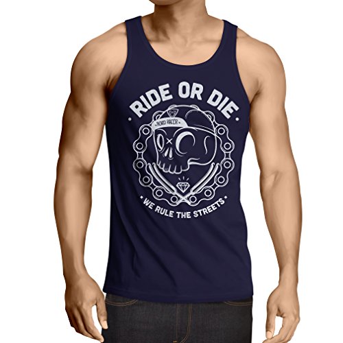 N4611V Camiseta sin Mangas Ride or Die (XX-Large Azul Multicolor)