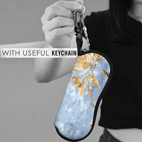 N\A Retro Hoopoe Bird Flower Green Leaf Art Estuche para anteojos Estuche para anteojos Estuche de neopreno portátil ligero Estuche suave Estuche Gafas de sol