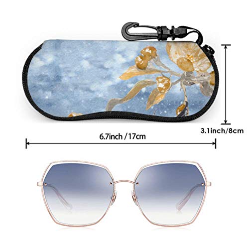 N\A Retro Hoopoe Bird Flower Green Leaf Art Estuche para anteojos Estuche para anteojos Estuche de neopreno portátil ligero Estuche suave Estuche Gafas de sol