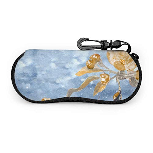 N\A Retro Hoopoe Bird Flower Green Leaf Art Estuche para anteojos Estuche para anteojos Estuche de neopreno portátil ligero Estuche suave Estuche Gafas de sol