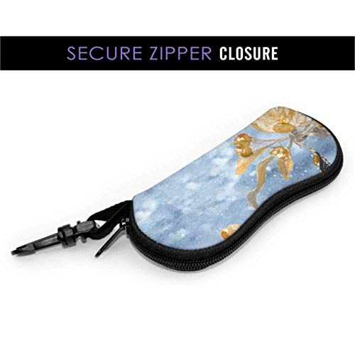 N\A Retro Hoopoe Bird Flower Green Leaf Art Estuche para anteojos Estuche para anteojos Estuche de neopreno portátil ligero Estuche suave Estuche Gafas de sol