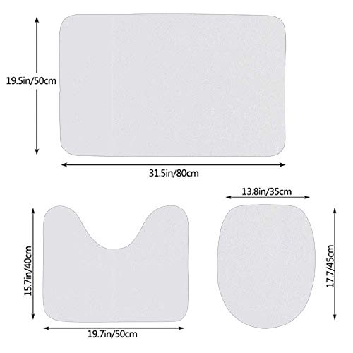 N\A Set de Alfombrillas de baño Global Rituals Contour Rug Tapa del Inodoro en Forma de U, Antideslizante, Lavable a máquina, Juego de alfombras de 3 Piezas más fácil de secar para el baño