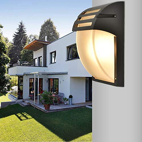 N\A ZGGYA Modern Creative Technology Soporte de luz al Aire Libre Estilo Europeo Pared del Patio Luces de Pasillo Luces Impermeable Villa Antiguo Semi-Circular de la Pared de luz (Color : Negro)