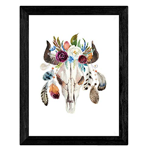 Nacnic Set de 4 láminas de Plumas,en tamaño A4, Poster Papel 250 gr Marco