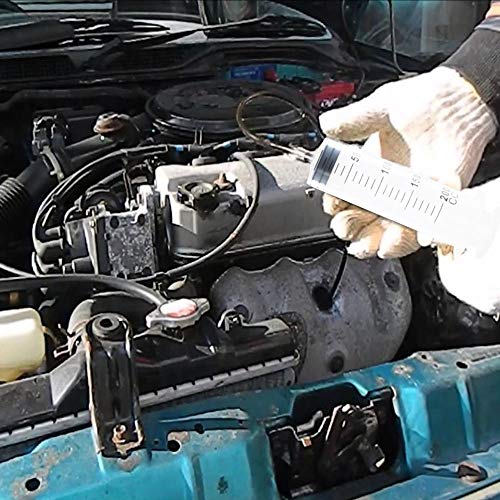 NACTECH Jeringa Plastico 200ml Jeringa Grande de Plastico y Tubo Flexible 80cm Plástico Jeringa Aceite Coche Reutilizable para Liquido Marinadas Tintas Perfumes Alimentacion Lubricantes sin Aguja