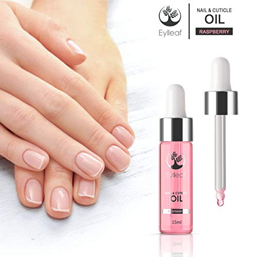 Nail and Cuticle Oil by Eylleaf - Aceite para uñas y cutículas, Vitamina E de aceite de almendras dulces para uñas naturales saludables 15 ml (Frambuesa)