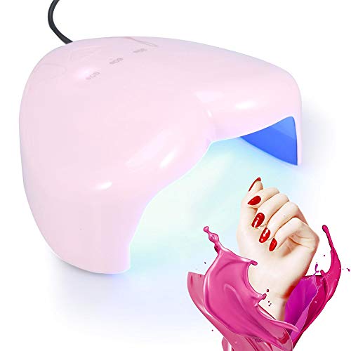 Nail Lamp Filfeel 18W en forma de corazón LED UV Nail Dryer Nail Art Nail Art Tools para todos los geles(Rosa)