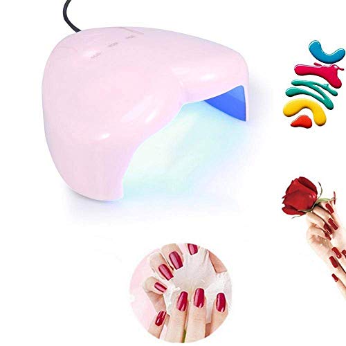 Nail Lamp Filfeel 18W en forma de corazón LED UV Nail Dryer Nail Art Nail Art Tools para todos los geles(Rosa)