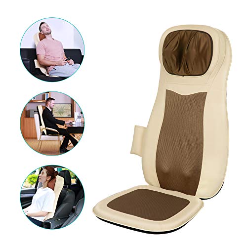 Naipo Cojín de Masaje Respaldo Masajeador Espalda Shiatsu Eléctrico Masaje Espalda Asiento de Cuello, Espalda y Caderas, Calor Infrarrojos, Intensidad Regulable en Casa, Oficina o Coche