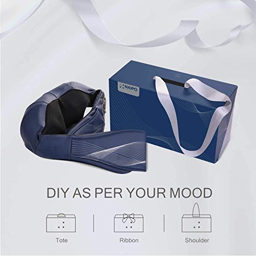 Naipo Masajeador de Cuello y De Vuelta con Masaje de Amasamiento Shiatsu Intensidad Ajustable y Calor para el Uso de Regalos en Casa Oficina o Coche【 Edición Especial】