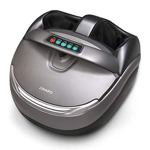 Naipo Masajeador de Pies Masaje Shiatsu Máquina de Masaje de Pies Multifunción con Calor Infrarrojo Intensidad Regulable, Presión por Airbags Para Aliviar La Fatiga de pies
