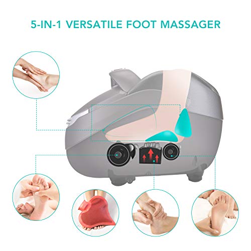 Naipo Masajeador de Pies Masaje Shiatsu Máquina de Masaje de Pies Multifunción con Calor Infrarrojo Intensidad Regulable, Presión por Airbags Para Aliviar La Fatiga de pies