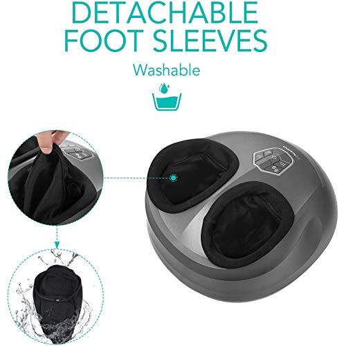 Naipo Masajeador de Pies Shiatsu Masajeador Eléctrico Masaje Calentador de los Pies con Intensidad Ajustable Calor y Rodillos con la Función de Compresión de Aire