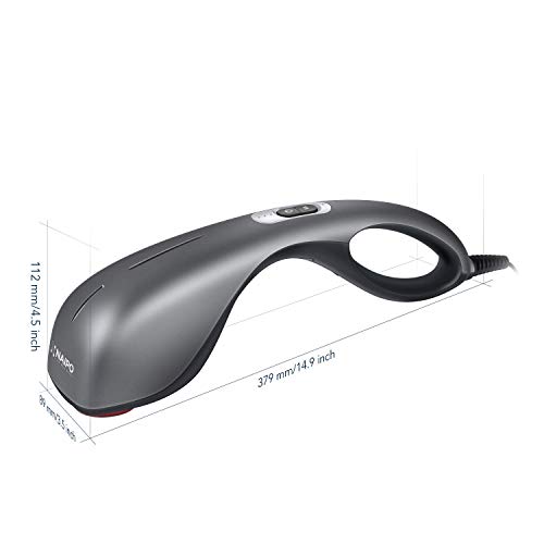 Naipo Masajeador eléctrico de Mano Portátil Percusión Función de infrarrojo y Vibración Ajuste de Velocidad para Relajar los Músculos en el Cuello Hombros Espalda Piernas