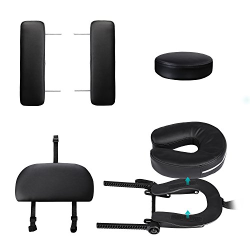 Naipo Mesa de Masaje Plegable de 2 Secciones Camilla Portátil y Profesional con Patas de Madera de Haya Alemán, Bolsa de Transporte, Reposacabezas y Apoyabrazos Desmontables Negro (13kg, Ancho 70cm)